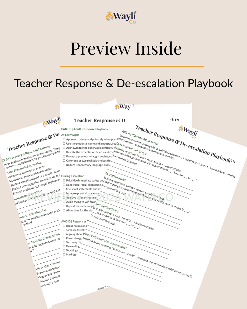 Teacher Response & De-escalation Playbook