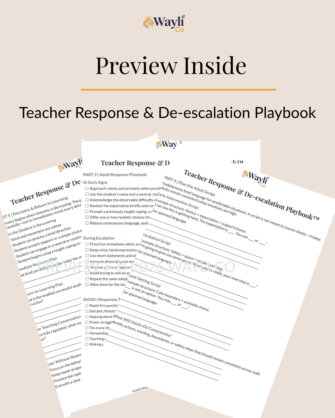 Teacher Response & De-escalation Playbook