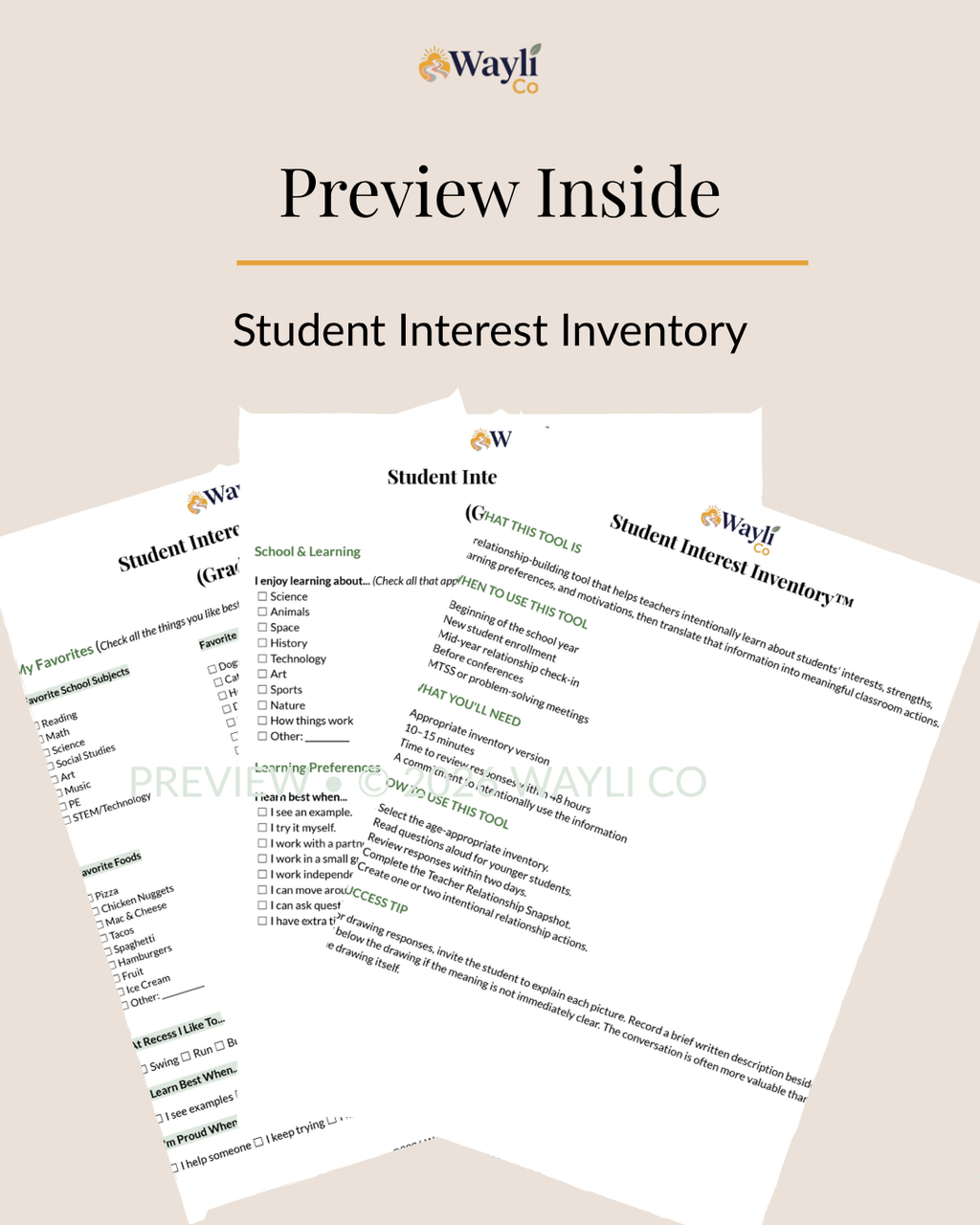 Student Interest Inventory