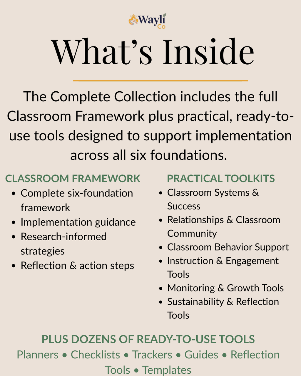 Wayli Co Classroom Framework Complete Collection