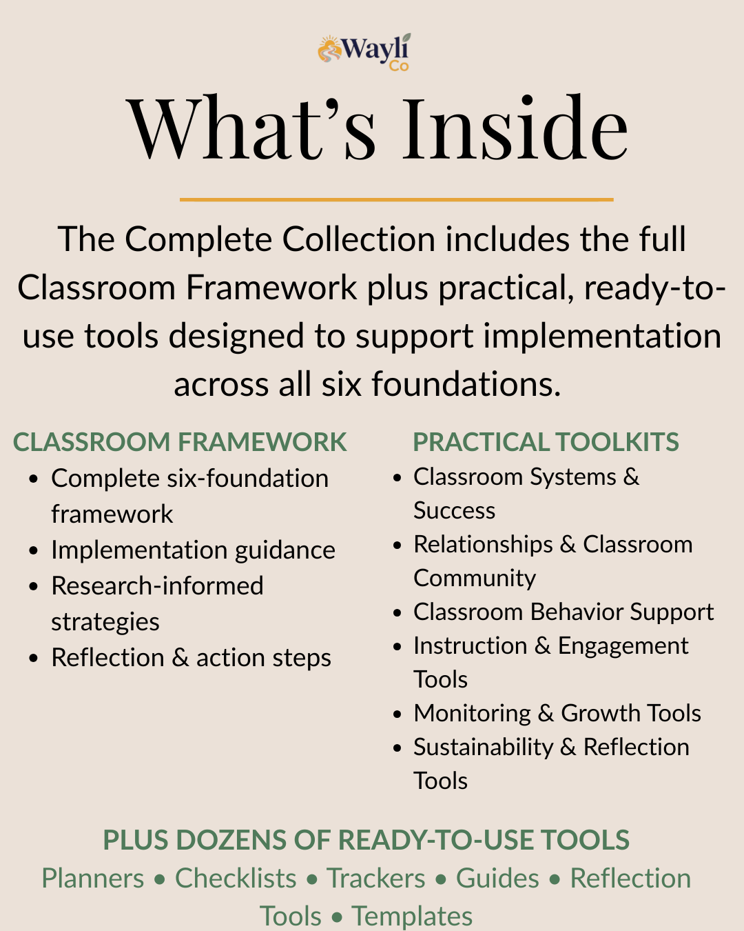 Wayli Co Classroom Framework Complete Collection