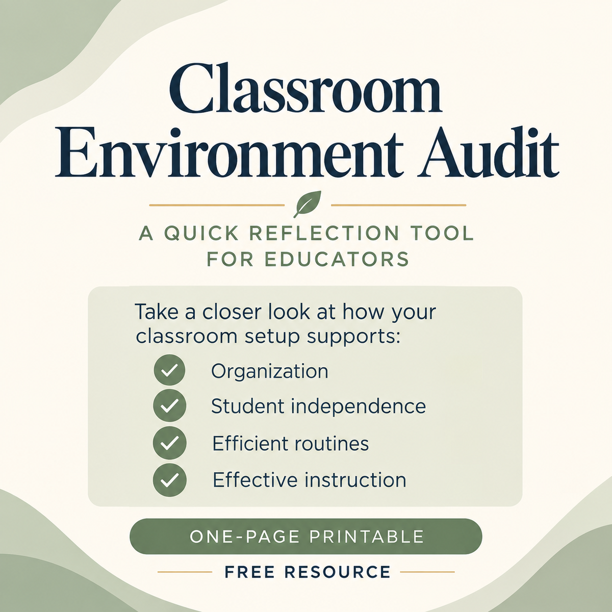 Classroom Environment Audit