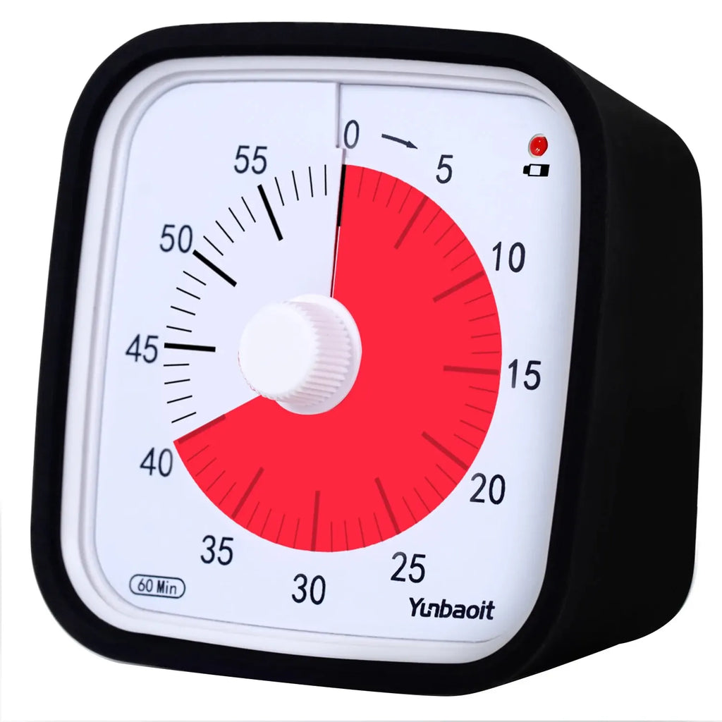 Upgraded 60-Minute Visual Countdown Timer with Protective Case - Silent Dial Timer for Kids