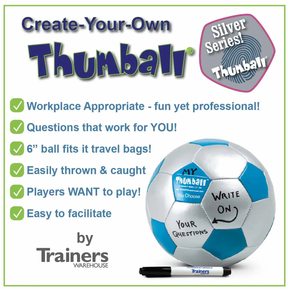 Create-your-own Thumball 6" w/ Permanent Marker